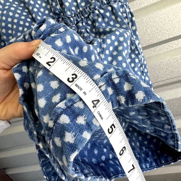 Anthropologie Hei Hei Romper Womens Size 4 Polka Dot Linen Pockets Chambray Boho - Picture 9 of 13
